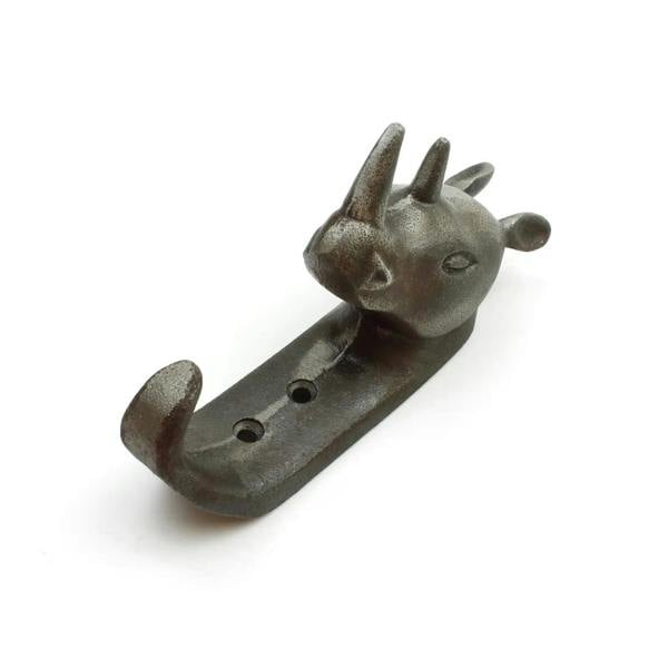 Antique Cast Iron Rhinoceros Single Hook - 125mm