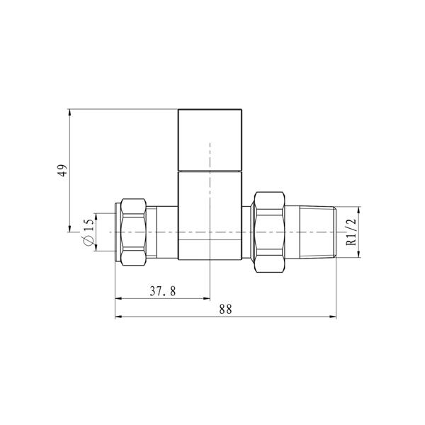 Flode Straight Square Manual Radiator Valve Pack | 15mm x 1/2″ | Chrome