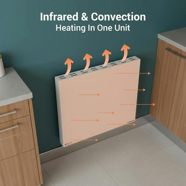 Mirrorstone Heating Mirrorstone 600W Air Infrared + Convection Heating Panel With Remote
