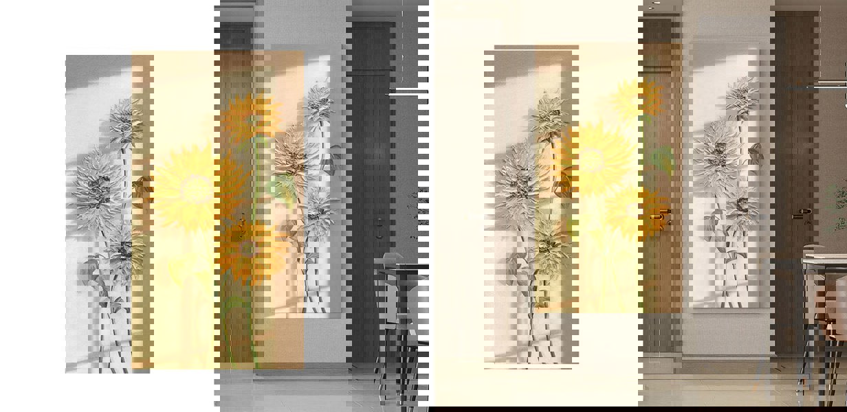 Sunflowers Leaves Framed Wall Art Print Multiple Size-Rit Concept-Rit Concept