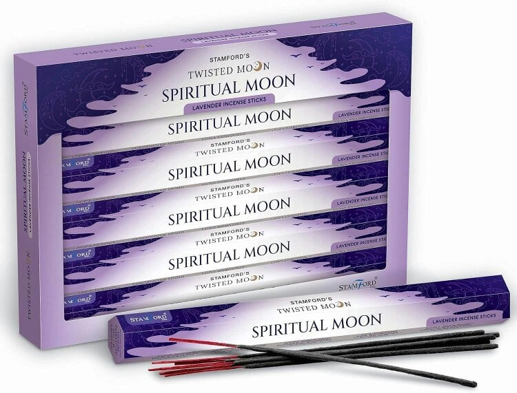 Stamford Twisted Moon Spiritual Moon Lavender Incense Sticks, 240 sticks
