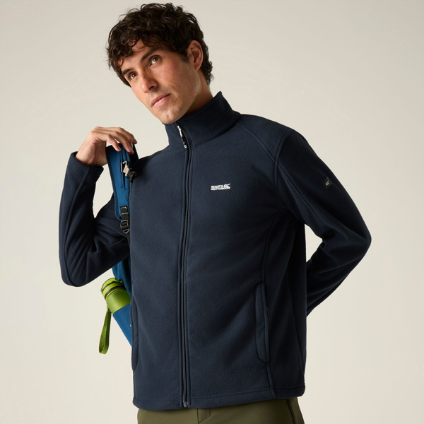 Regatta Great Outdoors Mens Hedman II Two Tone Full Zip Fleece Jacket - Navy/Navy