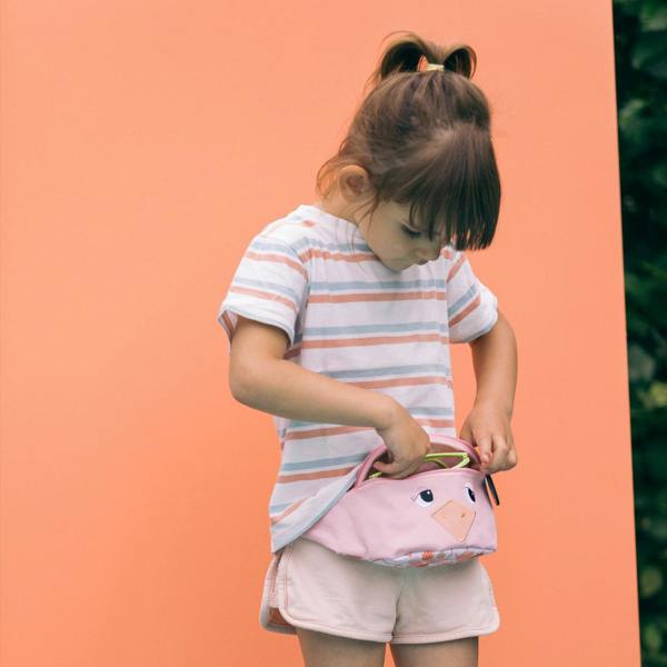 Les Deglingos Pomelos the Ostrich Bum Bag - Pink