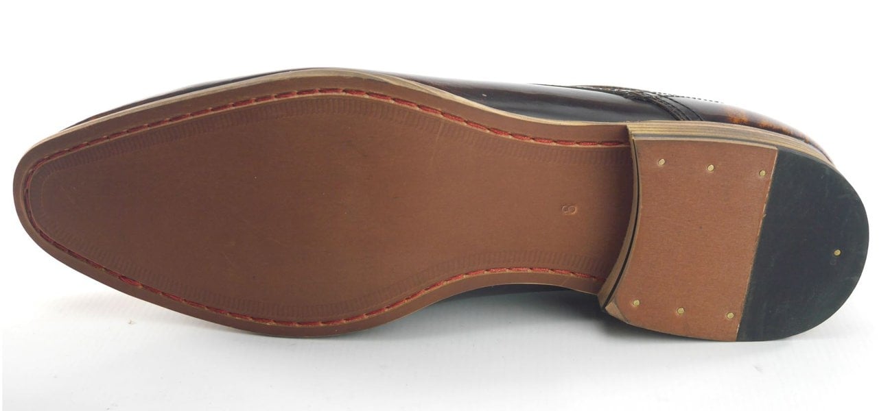 Frank James Shoreditch Mens Leather Hi Shine Lace Up Gibson Formal Shoes