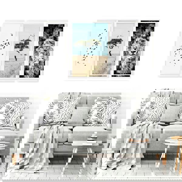 Living Room Wall Art Canvas | Set of 3 African Wildlife Wall art Prints