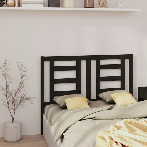 Berkfield Bed Headboard Black 126x4x100 cm Solid Wood Pine