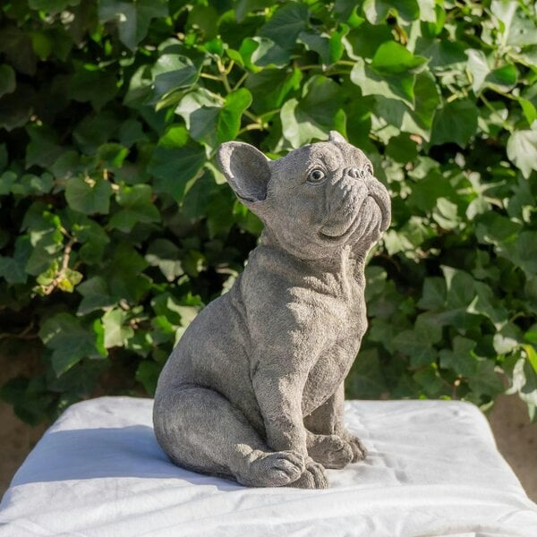 Cute Frenchie Dog Garden Ornament Bulldog Statue