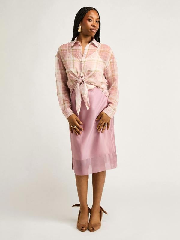 GWD Organza Orchid Pink Midi Skirt