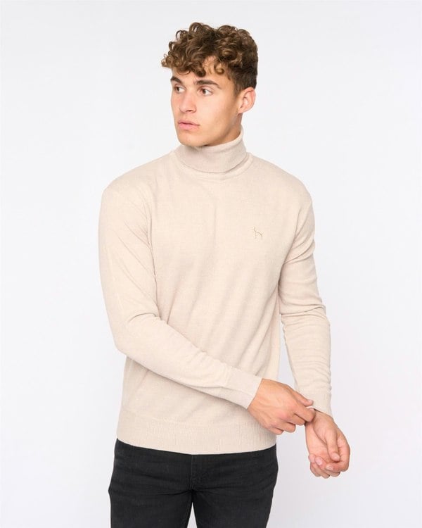 Bewley & Ritch Cliveden Turtle Neck Knit - Off White Marl