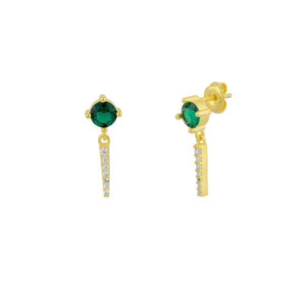 Spero London Sterling Silver Green Gemstone Spike Charm Sodalite Earrings