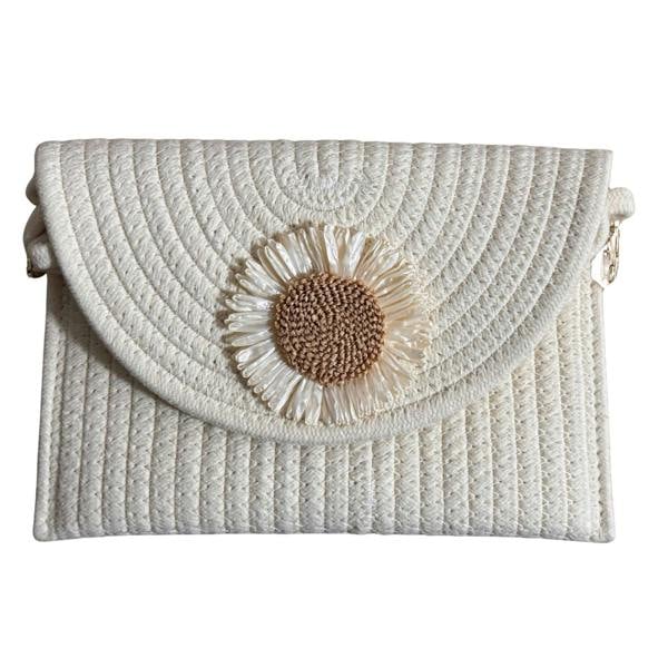 Solis Accessories Rope Daisy 2-in-1 Crossbody & Clutch Bag with Removable Strap