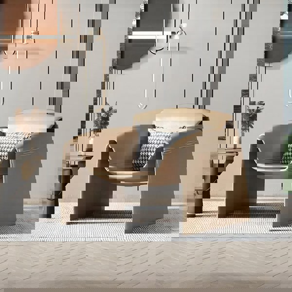 U Shape Armchair, Leather-Weilai Concept-Weilai Concept