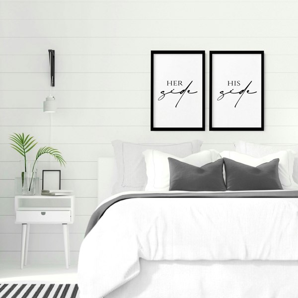 1st wedding anniversary gift | set of 2 wall art prints