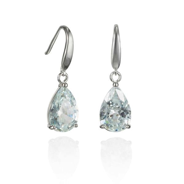 Pear Drop Earrings with White Cubic Zirconia - namana.london
