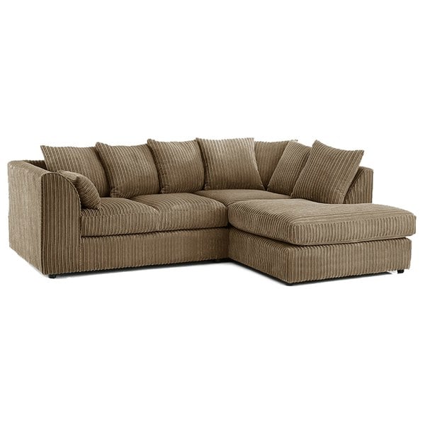 Furnishings For Less Luxor Cord Fabric 4 Seater Corner Sofa Scatter Back