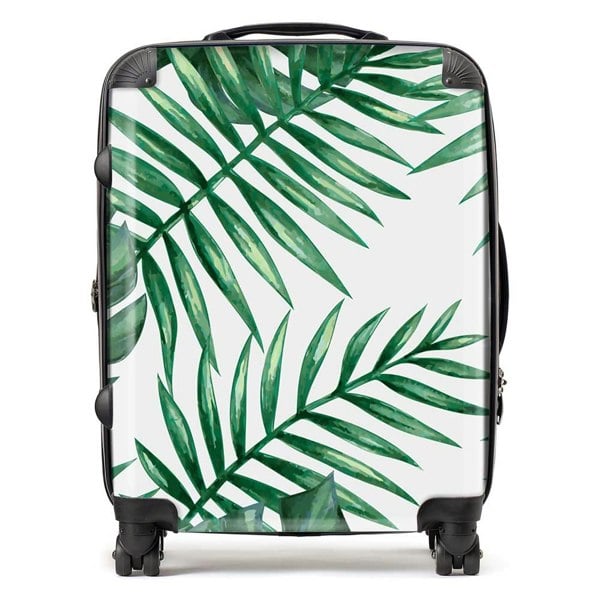 Warren Reed Watercolour Tropical Leaves Suitcase