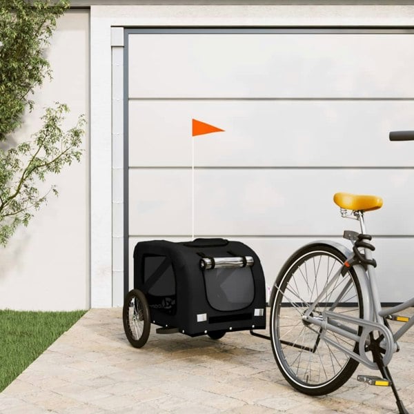 Berkfield Dog Bike Trailer Black Oxford Fabric and Iron
