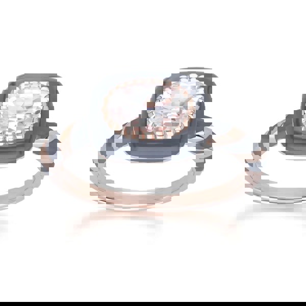 270R063190925 Siberian Waltz Black Enamel & Oval Topaz Ring in Rose Gold Plated Sterling Silver Side