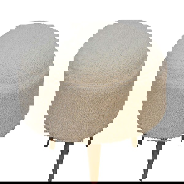 Artisan Furniture Cream Boucle Rounded Footstool