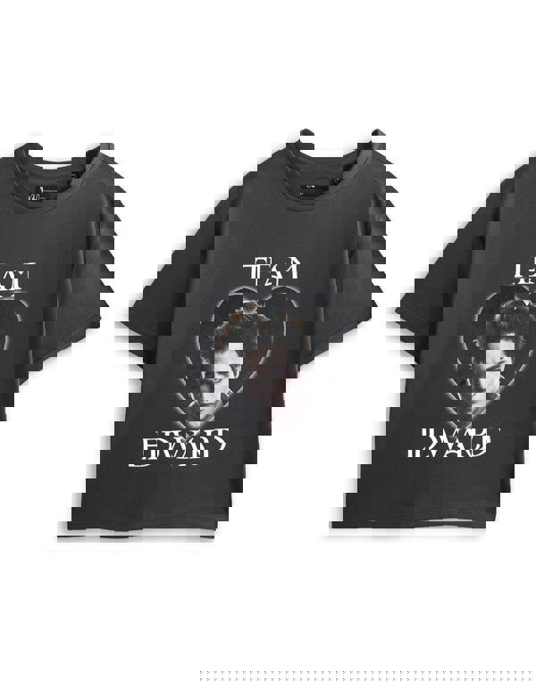 Twilight Womens Grey Team Edward Crop Cropped Short Sleeved T-Shirt