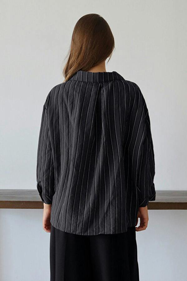 WOVCOR Striped Oversize Textured Shirt