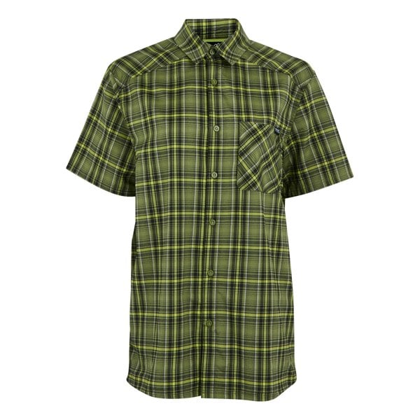 Regatta Mens Begarno Checked Short-Sleeved Shirt - Nephrite Green/Black
