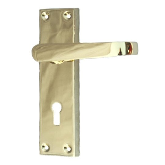 EDH Door Hardware Brass Door Handles Interior Door Lock Handles-Victorian Straight Lock Handlesx2+