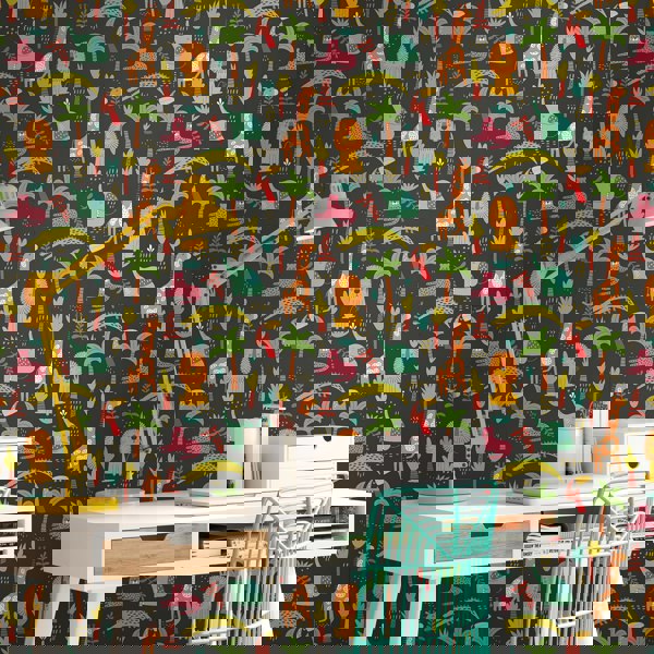 Hoopla Walls Safari Boogie - Rouge Twist 10m Wallpaper