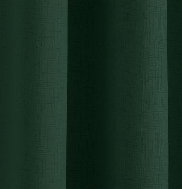 Enhanced Living Green Plain Textured Thermal Room Darkening Energy Saving Pair of Curtains For Bedroom & Living Room