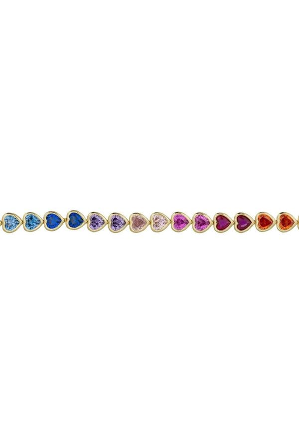 Latelita Heart Garland Tennis Bracelet Multicoloured Gold