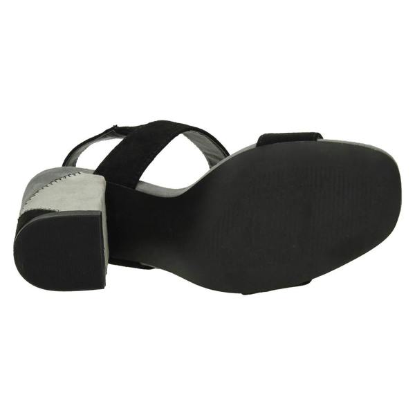 Spot On Ladies Spot On High Patchwork Heel Mule Sandals