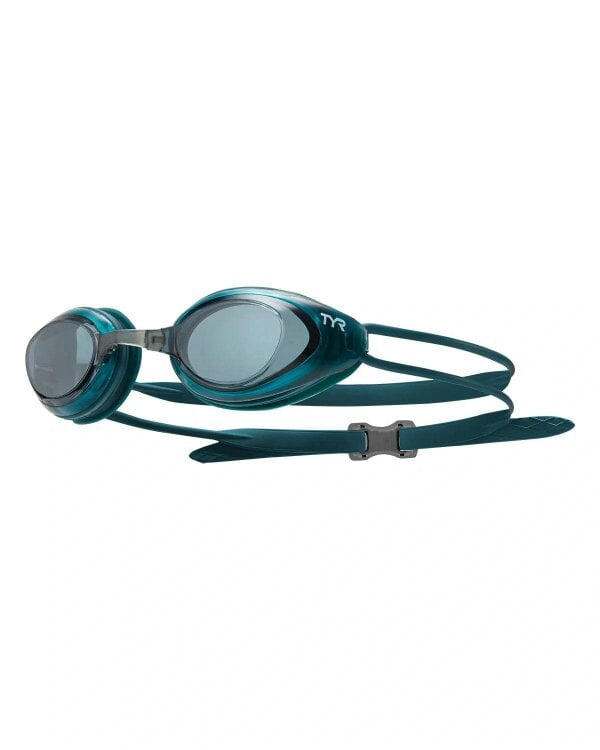 TYR Black Hawk Racing Swim Goggle - Smoke/Teal