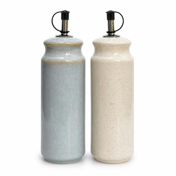 Duck egg & Cream Ceramic Oil and Vinegar Bottles