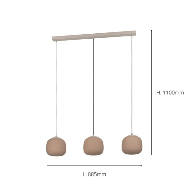 EGLO Cominio Two Toned Satin Glass 3-Light Pendant