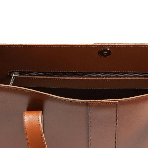 Zatchels Handmade Leather Shopper - Chestnut