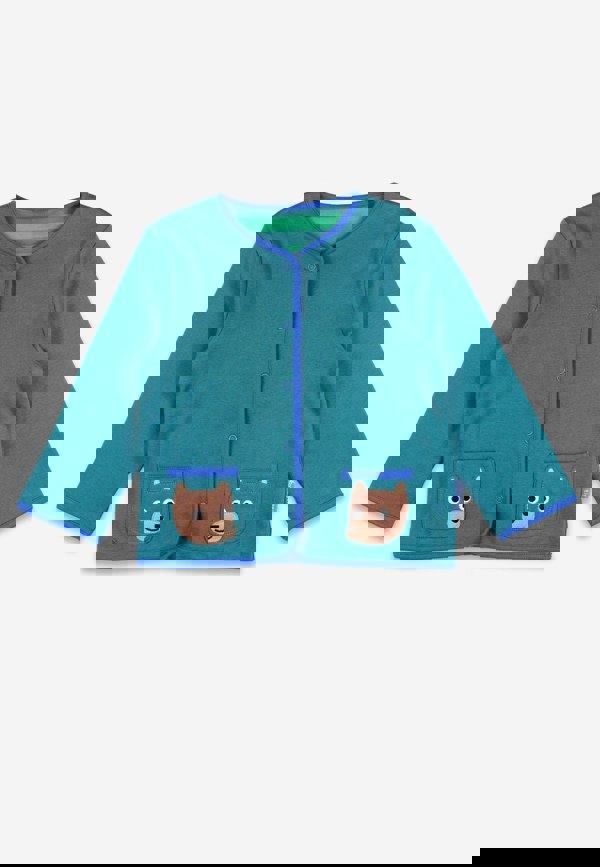 Organic Brown Bear Applique Reversible Jacket - Toby Tiger