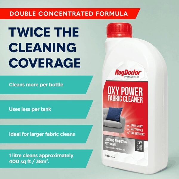 Rug Doctor Oxy Power Fabric Cleaner with Anti Foam, 1 Litre