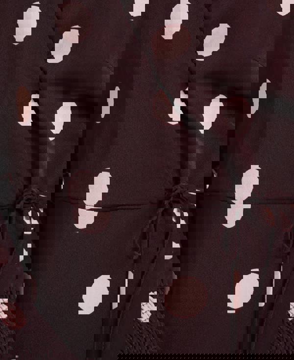 Needs No Label Berry Spot Wrap Long Sleeve Midaxi Dress