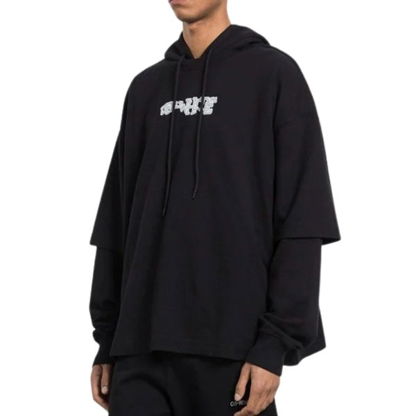 Off-White Carlos Type Double Tee Black Hoodie S