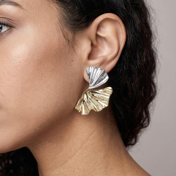 Uchi & Soto Kin Mixed Metals Sculptural Statement Earrings