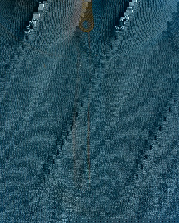 Lyle & Scott Cotton Merino Mens Quarter Zip Jumper - X862 Deep Water