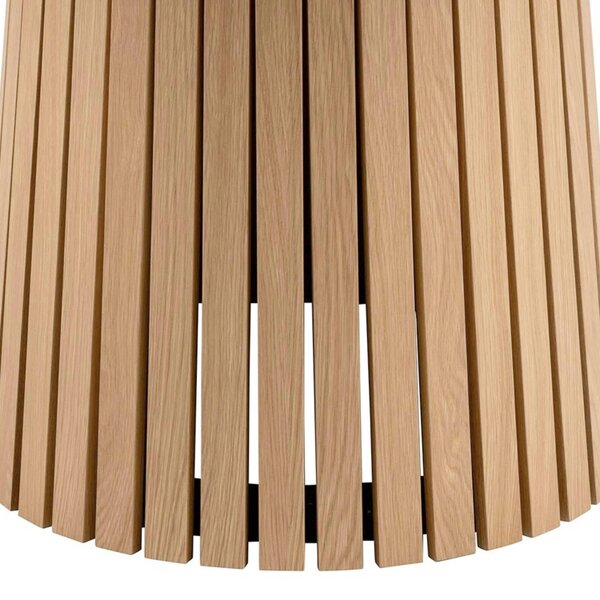 Wyld Haus Twillbury Round Oak Dining Table Slatted Base