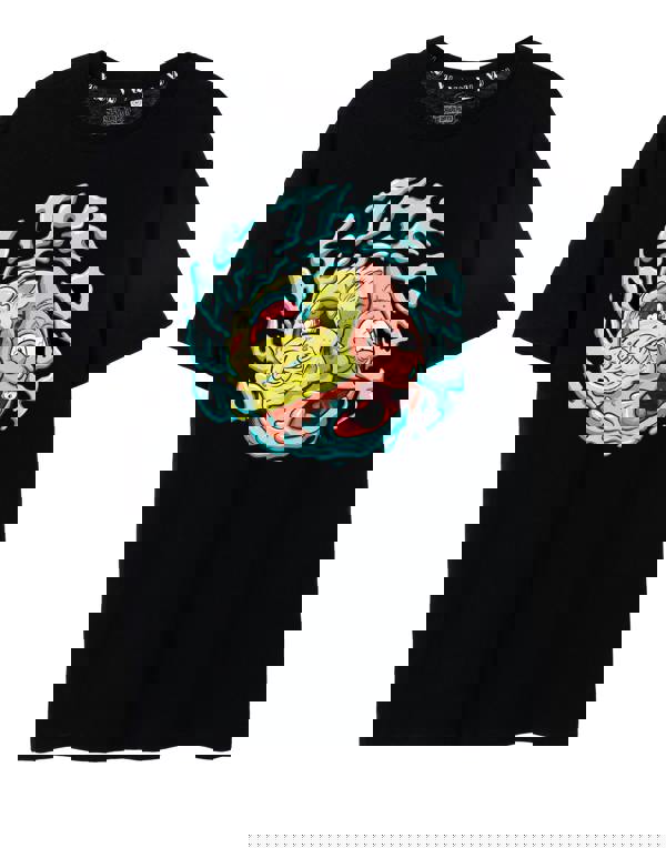 SpongeBob SquarePants Mens Black Krusty Pants Seas The Day Short Sleeved T-Shirt