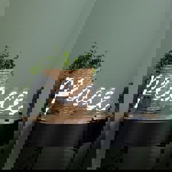 Samuel Alexander 40cm Light up Neon Effect Peace Decorative Sign with 145 White LEDs