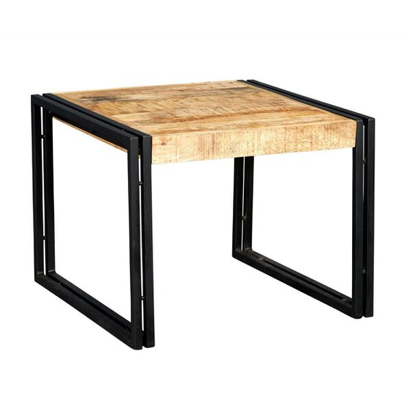 Wyld Haus Toivakka Industrial Reclaimed Wood and Metal Small Coffee Table