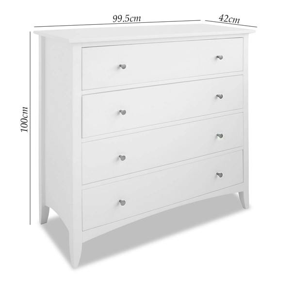 Statement Furniture Edward Hopper Chest of Drawers with 4 Drawers. Assembled Wooden Storage