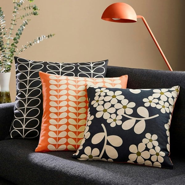 Orla Kiely Wisteria Navy Feather Filled Cushion