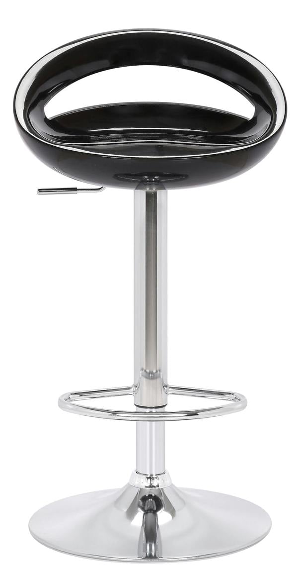 Lamboro Sorrento Swivel Breakfast Bar Stool, Chrome Stem, Height Adjustable Swivel Gas Lift, Home & Kitchen Plastic Barstool, Black