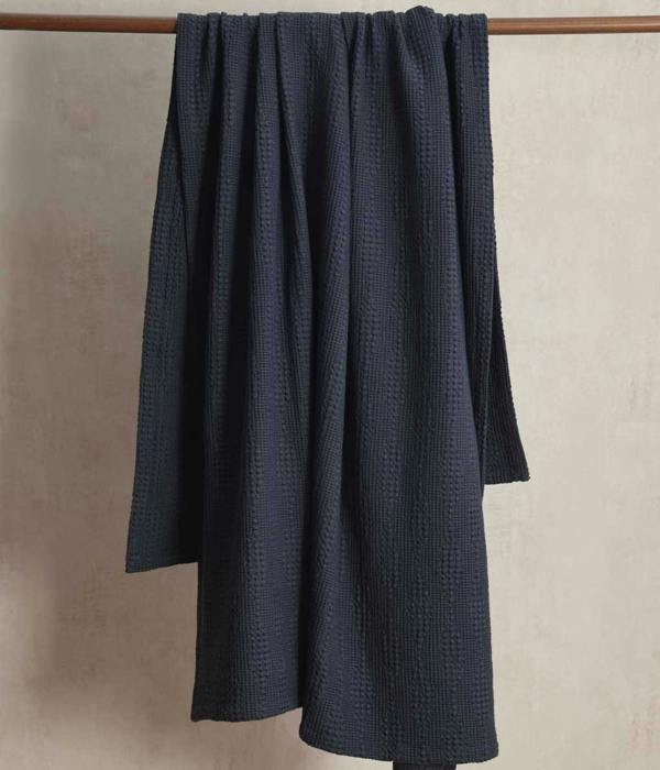 M.M Linen Ansel Throw Navy