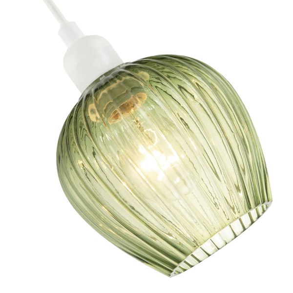 Modern Green Easy Fit Pendant Lighting Shade with Ridged Fluted Lines Image 3